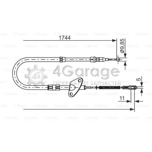 BOSCH 1987477122 Тросик cтояночный тормоз