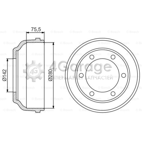 BOSCH 0986477195 Тормозной барабан