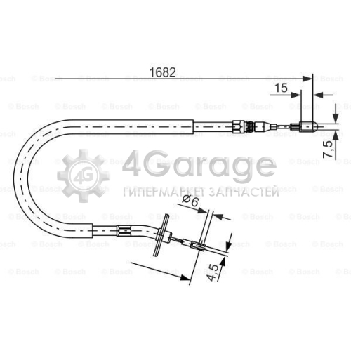 BOSCH 1987477703 Тросик cтояночный тормоз