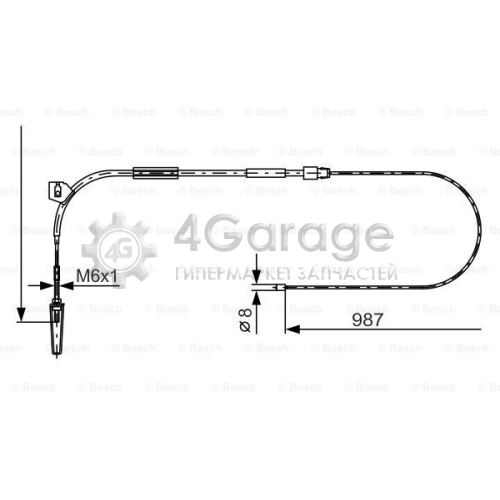 BOSCH 1987477962 Тросик cтояночный тормоз