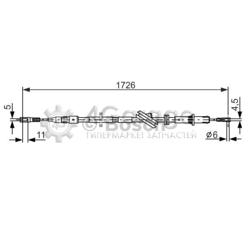 BOSCH 1987477897 Тросик cтояночный тормоз