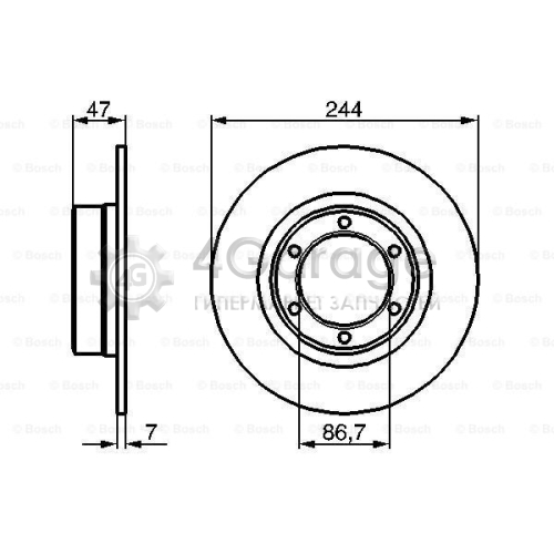 BOSCH 0986478050 Тормозной диск