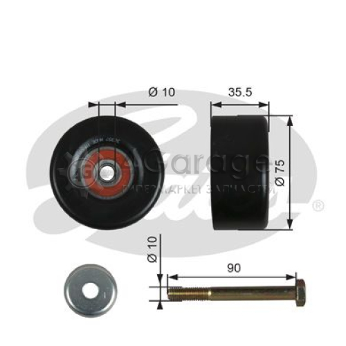 GATES T36357 Паразитный / ведущий ролик поликлиновой ремень DriveAlign®