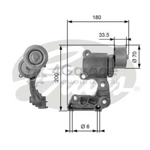 GATES T38410 Натяжной ролик поликлиновой ремень DriveAlign®