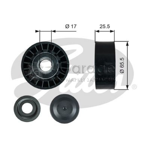 GATES T36376 Паразитный / ведущий ролик поликлиновой ремень DriveAlign®