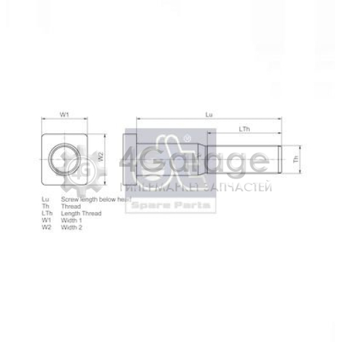 DT Spare Parts 117035 Болт крепления колеса