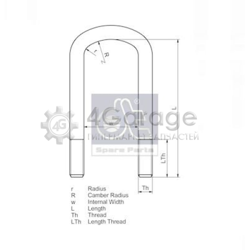 DT Spare Parts 125356 Стремянка рессоры