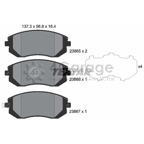 Комплект тормозных колодок дисковый тормоз TEXTAR 2386501 в Нижнем Новгороде