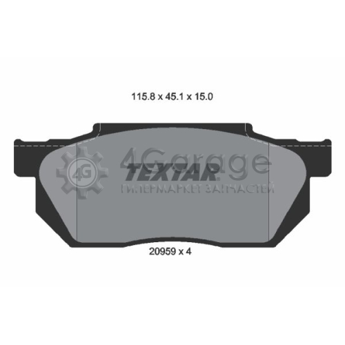 Комплект тормозных колодок дисковый тормоз TEXTAR 2095901 в Нижнем Новгороде