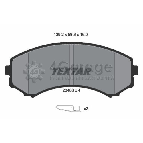 TEXTAR 2348801 Комплект тормозных колодок дисковый тормоз в Красноярске