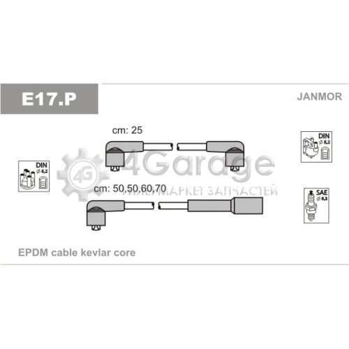 JANMOR E17P Комплект проводов зажигания