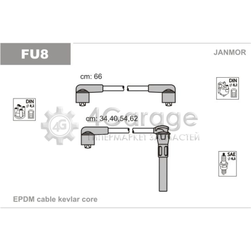 JANMOR FU8 Комплект проводов зажигания