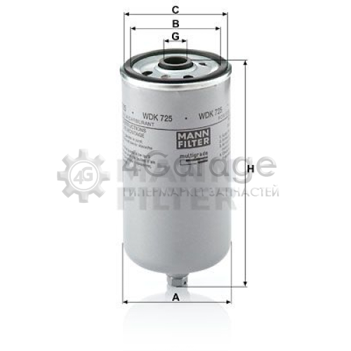 MANN-FILTER WDK725 Топливный фильтр