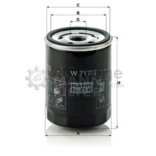 Масляный фильтр MANN-FILTER W7172 в Москве