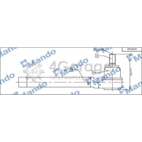 MANDO DSA020622 Наконечник поперечной рулевой тяги