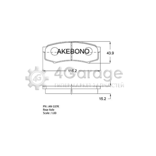 AKEBONO AN337K Комплект тормозных колодок дисковый тормоз Standard