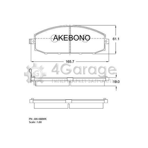 AKEBONO AN488WK Комплект тормозных колодок дисковый тормоз Standard