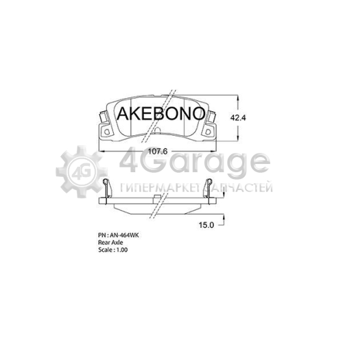 AKEBONO AN464WK Комплект тормозных колодок дисковый тормоз Standard