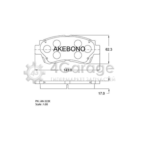 AKEBONO AN322K Комплект тормозных колодок дисковый тормоз Standard