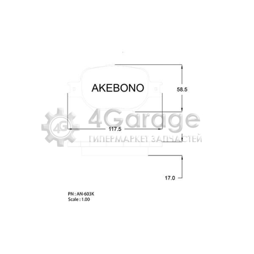 AKEBONO AN603K Комплект тормозных колодок дисковый тормоз Standard