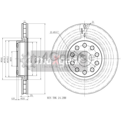 MAXGEAR 191002 Тормозной диск