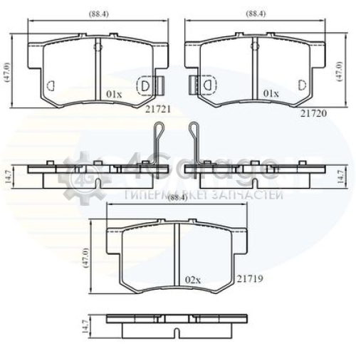 COMLINE CBP36049 Комплект тормозных колодок дисковый тормоз Comline в Красноярске