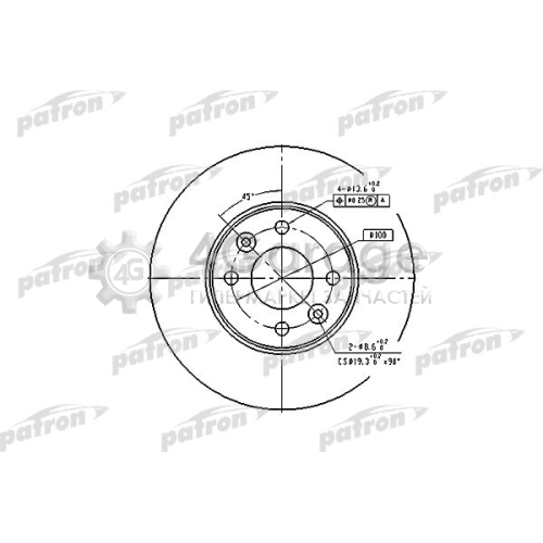 PATRON PBD4364 Тормозной диск