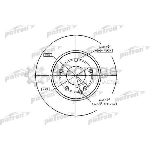 PATRON PBD2779 Тормозной диск