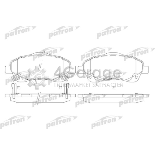 PATRON PBP1648 Комплект тормозных колодок дисковый тормоз