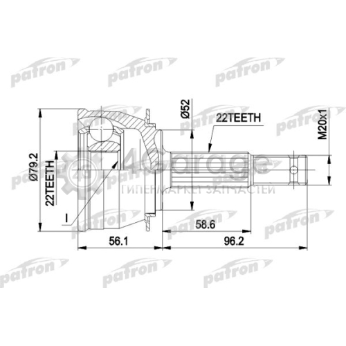 PATRON PCV1234 Шарнирный комплект приводной вал