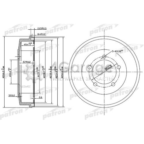 PATRON PDR1002 Барабан тормозной