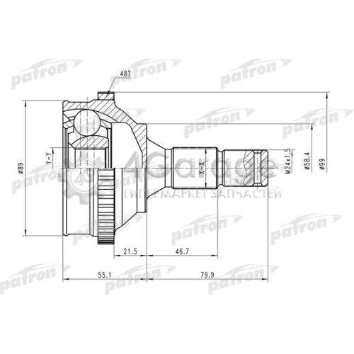 PATRON PCV1585 Шарнирный комплект приводной вал