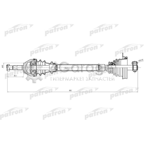 PATRON PDS0637 Привод колеса в сборе L (без ABS)