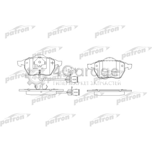 PATRON PBP590 Комплект тормозных колодок дисковый тормоз