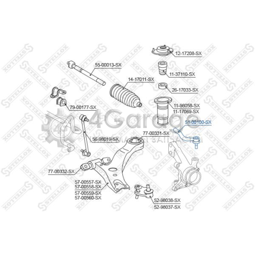 STELLOX 5100100SX Наконечник поперечной рулевой тяги