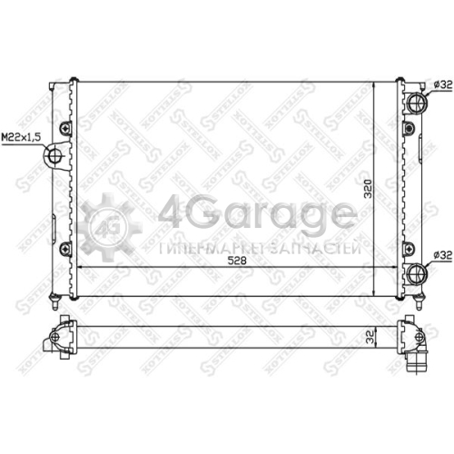 STELLOX 1025005SX 10 25005 SX_радиатор системы охлаждения \ VW Golf/