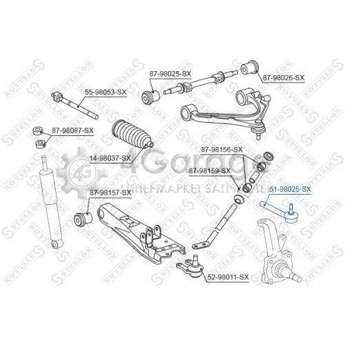 STELLOX 5198025SX Наконечник поперечной рулевой тяги