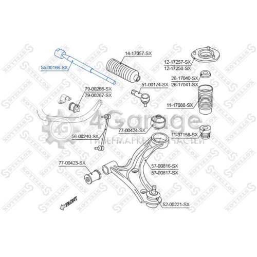 STELLOX 5500166SX Осевой шарнир рулевая тяга