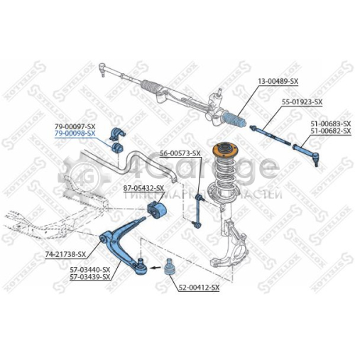 STELLOX 7900098SX Опора стабилизатор