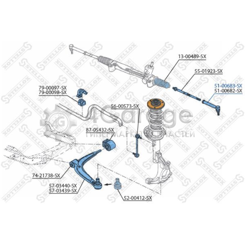 STELLOX 5100683SX Наконечник поперечной рулевой тяги