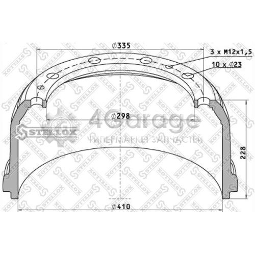 STELLOX 8500015SX Тормозной барабан