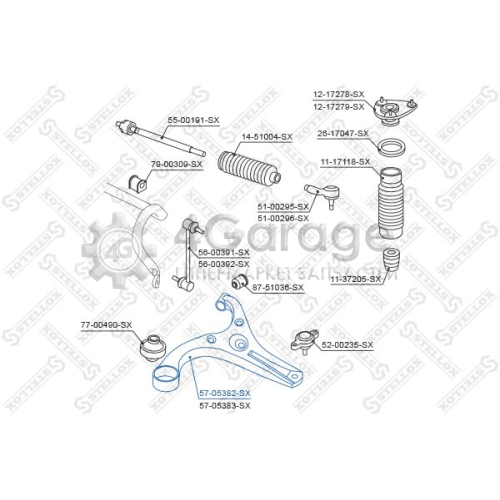 STELLOX 5705382SX Рычаг независимой подвески колеса подвеска колеса