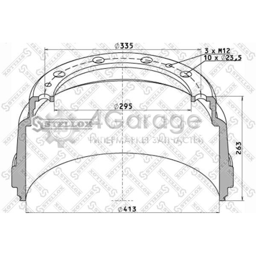 STELLOX 8500017SX Тормозной барабан