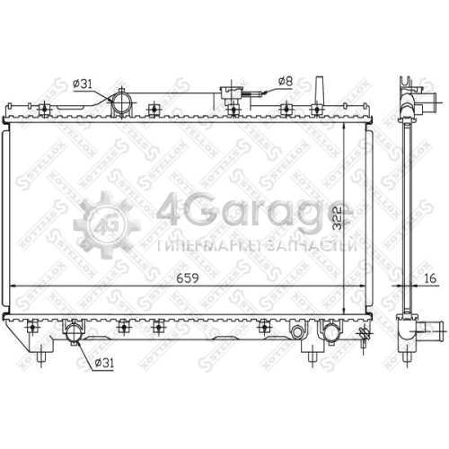 STELLOX 1025061SX Радиатор охлаждение двигателя