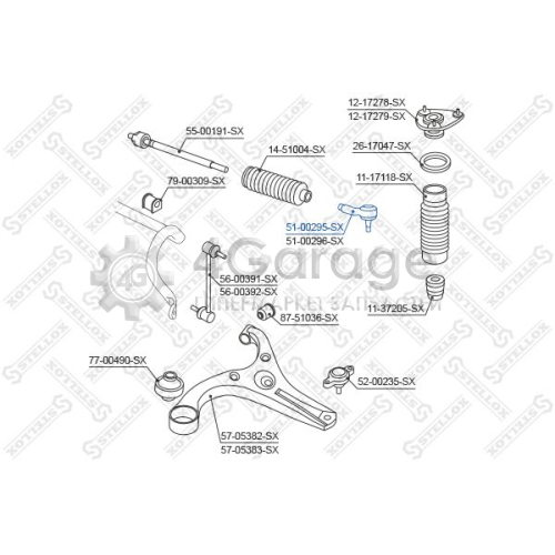 STELLOX 5100295SX Наконечник поперечной рулевой тяги