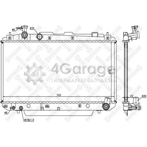 STELLOX 1025441SX Радиатор охлаждение двигателя