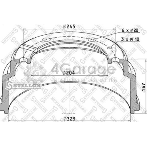 STELLOX 8500006SX Тормозной барабан