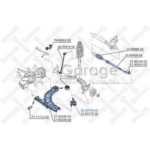 STELLOX 5200174SX Шарнир независимой подвески / поворотного рычага