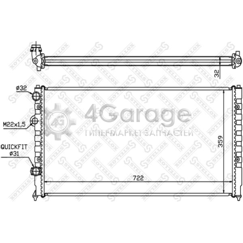 STELLOX 1025073SX Радиатор охлаждение двигателя