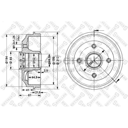 STELLOX 60253705SX Тормозной барабан